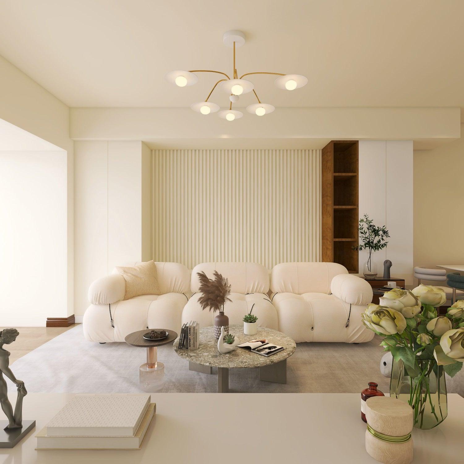Elegant Champignon Chandelier - Modern Mushroom-Shaped Ceiling Light Fixture for Dining Room, Bedroom & Living Room Decor