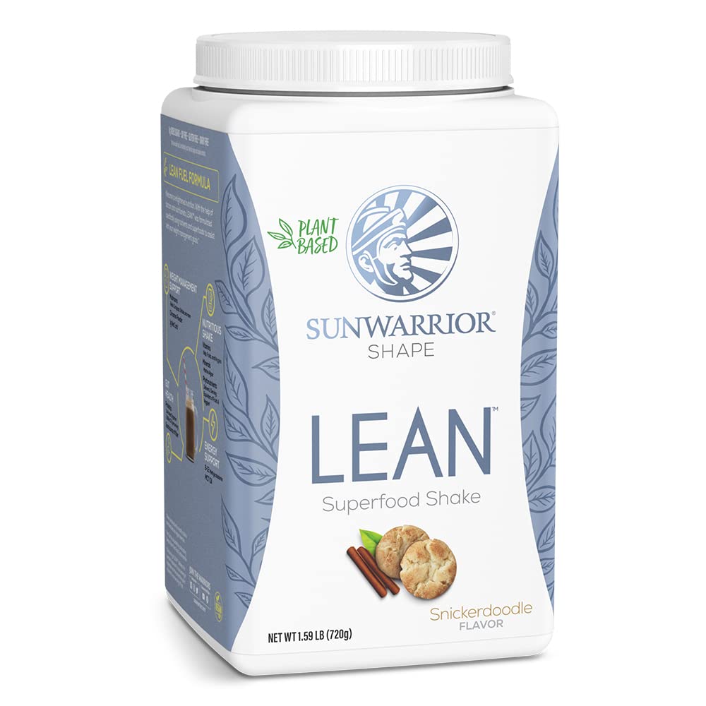 Organic Vegan Protein Meal Replacement Shake - Gluten Free, Non-GMO, Dairy Free, Sugar Free, Low Carb Plant Based Superfood | Snickerdoodle Flavor (20 Servings) | Perfect for Post-Workout Recovery, Weight Management & On-The-Go Nutrition | Shape Lean by Sunwarrior