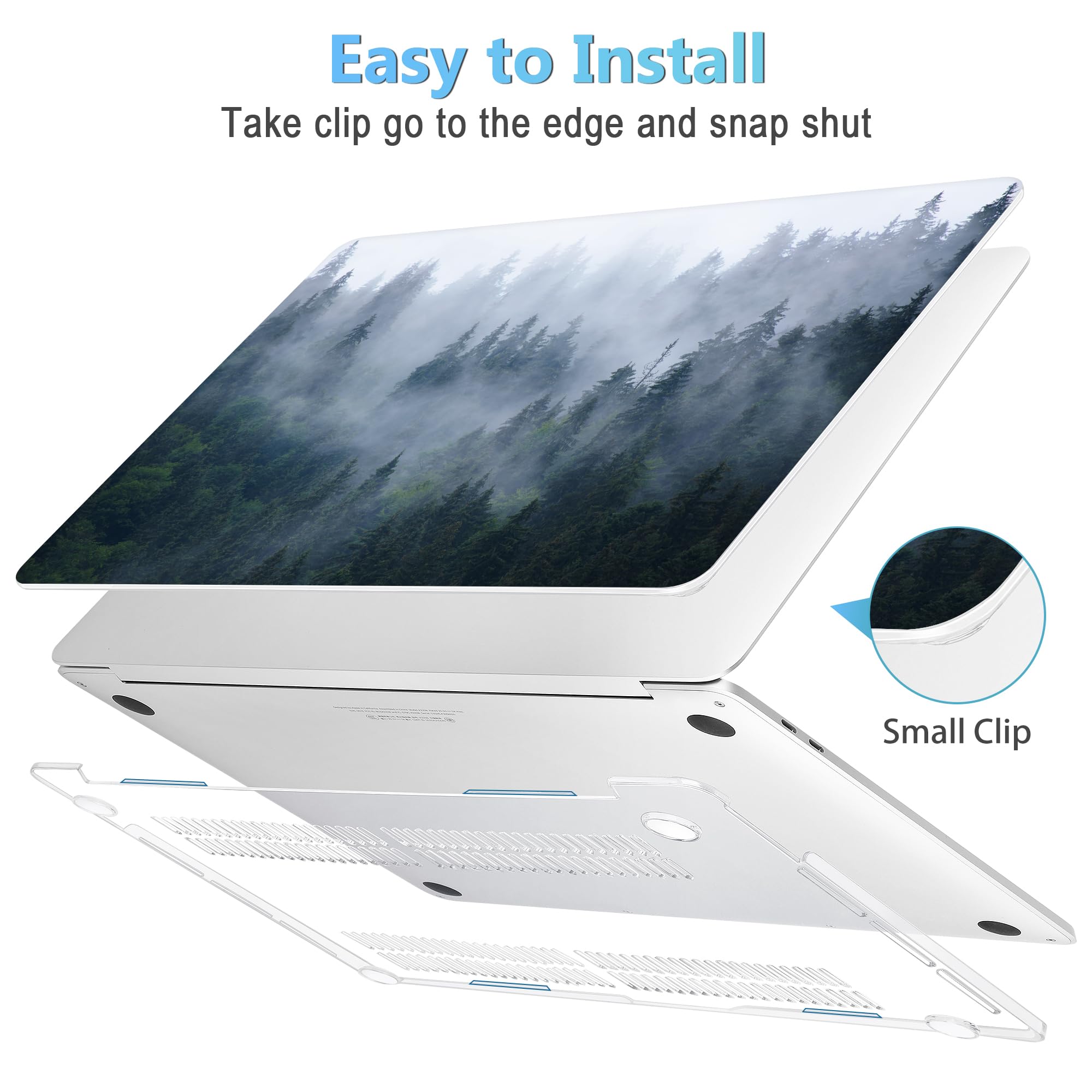 Premium Soft-Touch Plastic Hard Case Cover for MacBook Pro 16-inch (Model A2141, 2019-2020 Release) - Compatible with Retina Display & Touch Bar/Touch ID - Fir Forest Design - Perfect for Office, Travel & Home Use