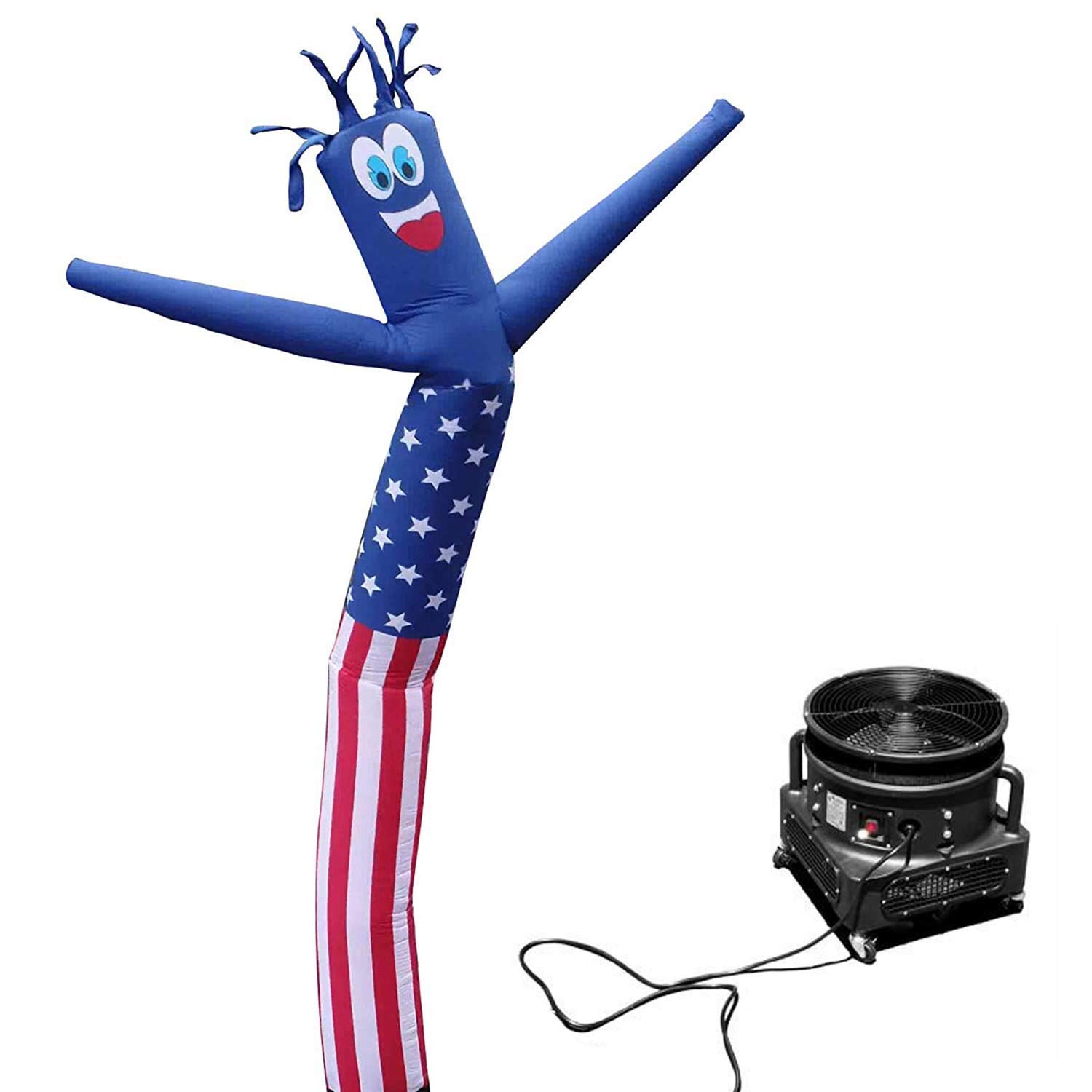 18ft Tall Inflatable American Flag Tube Man - USA Patriotic Air Powered Dancing Waving Puppet with Blower Motor - Perfect for 4th of July, Car Dealerships, Sports Events & Patriotic Decorations