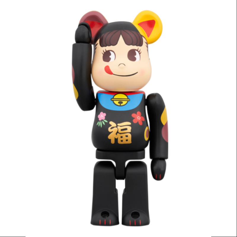 Be@rbrick Peko Lucky Cat Lucky Black 400% & 100% Limited Edition Collectible Figure (2024) - Perfect for Anime Fans, Toy Collectors, and Home Decor Display