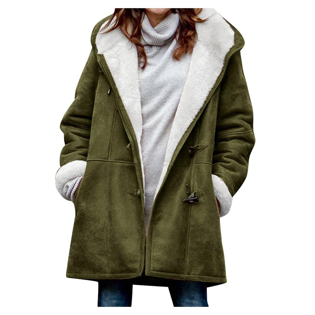 Women's Fleece Jacket - Winter Velvet Long Sleeve Cardigan Coat for Women | Warm Casual Outerwear for Cold Weather | Perfect for Work, Travel & Outdoor Activities