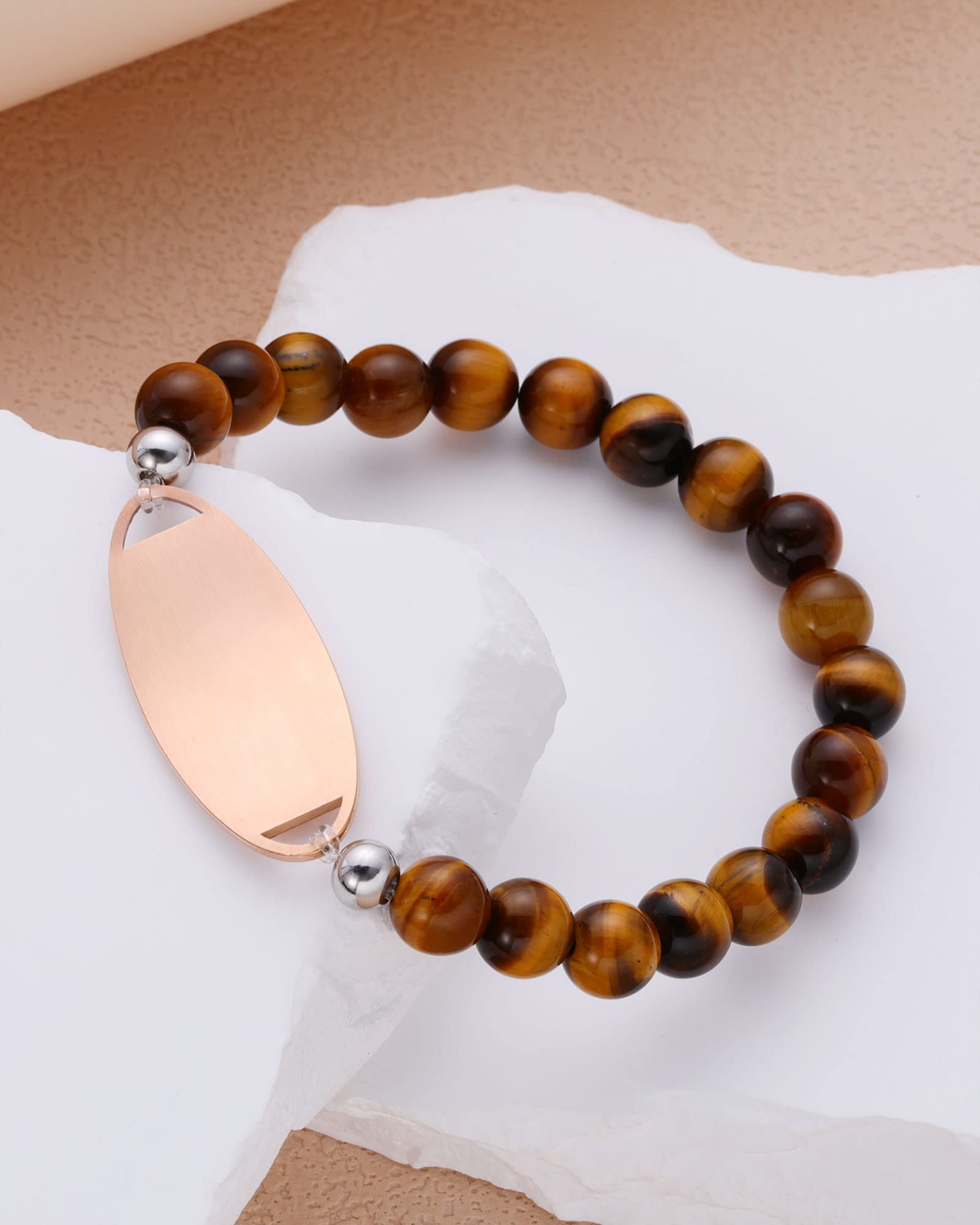 Custom Medical ID Bracelet for Women - Personalized Engraved Stainless Steel Chain (5.5-8.5 Inch Adjustable) - Free Engraving & 3-Layer Design - Perfect for Emergency Medical Alert & Daily Wear
