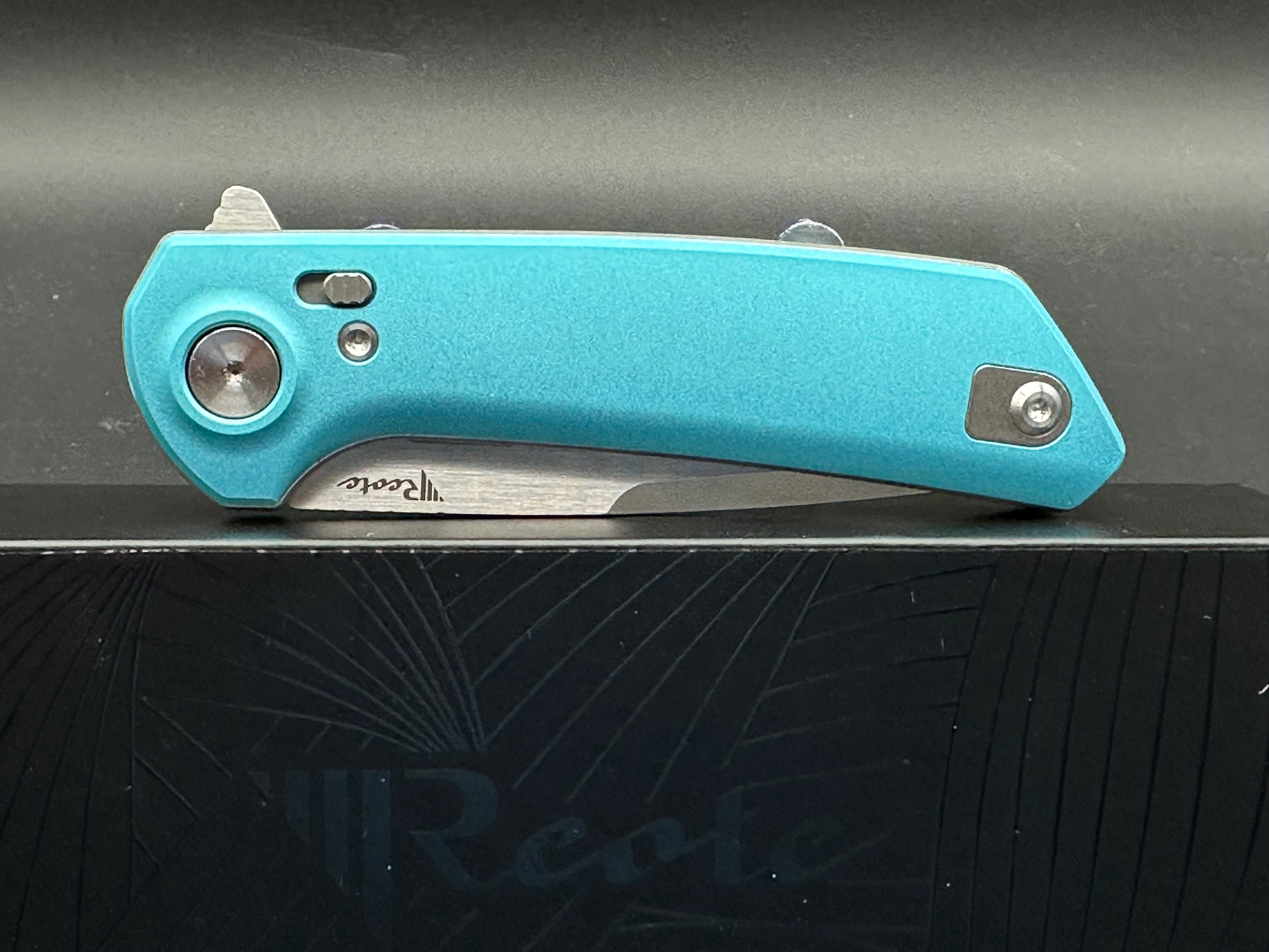 Reate PL XF Folding Knife - Blue Aluminum Handle with Nitro V Steel Blade - EDC, Outdoor, Camping & Survival Gear