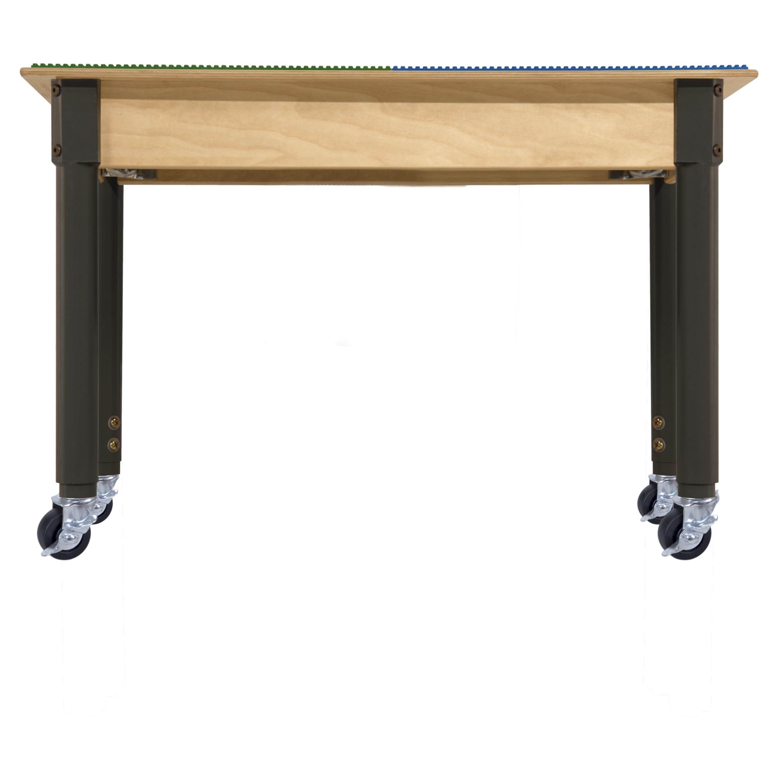 **Time-2-Play Large Montessori Play Table – 35” x 31” Birch Plywood Surface, Red & Blue, Lego-Compatible Building Blocks Table with Trough & Adjustable Legs (18”-29”) – Perfect for Kids' Playroom, Daycare, or Homeschool Learning**