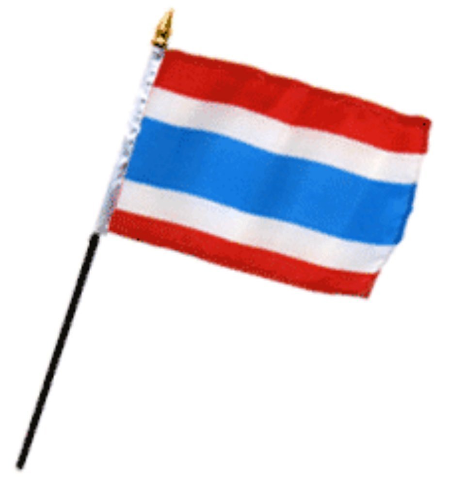 Thailand 4x6 Inch Mini Desk Flag - Small Stick Flag Without Base - Perfect for Office Decor, International Events & Travel Souvenirs