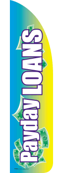 Payday Loans Sidewalk Feather Flag Banner - Lightweight & Durable Advertising Flag for Outdoor Business Promotion - Perfect for Storefronts, Sidewalks, and Events