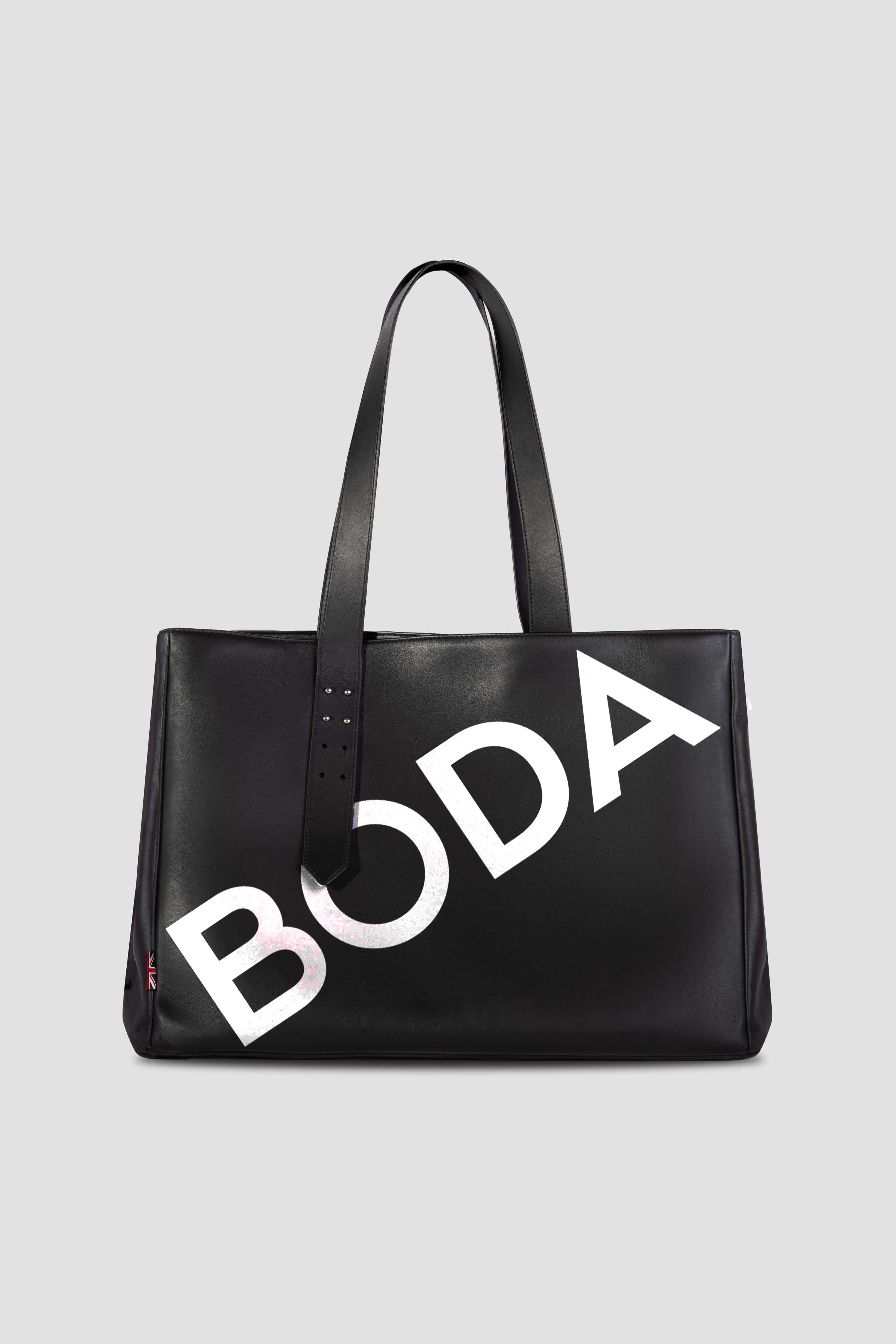 Premium Leather Tote Bag with BODA LOGO - Stylish & Durable Women's Handbag for Work, Travel & Everyday Use