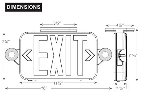 6 Pack LED Exit Sign with Emergency Light Combo - Battery Backup, Red/White - Perfect for Commercial Buildings, Warehouses & Emergency Exits
