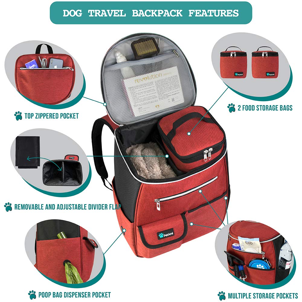 PetAmi Dog Travel Backpack - Airline Approved for Hiking & Camping