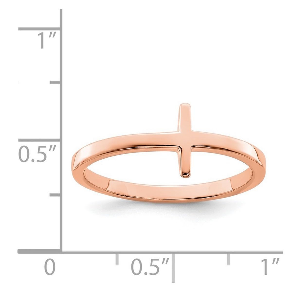 925 Sterling Silver Religious Cross Ring for Women - Faith Inspired Jewelry in Pink, Yellow & Silver | Sideways Flashed Design | Multiple Sizes & Widths | Perfect for Church, Weddings & Everyday Wear