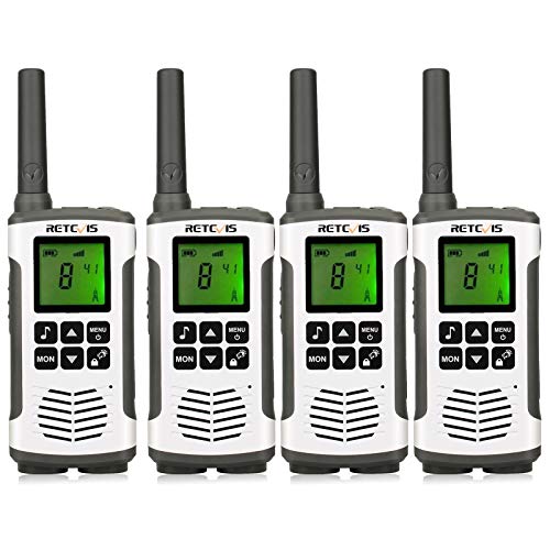 Retevis RT45 Rechargeable Long Range Two Way Radios - 4 Pack Walkie Talkies with NOAA Weather Alert, 10 Call Tones, VOX Hands-Free & Flashlight | Perfect for Outdoor Adventures, Construction Sites, and Emergency Communication