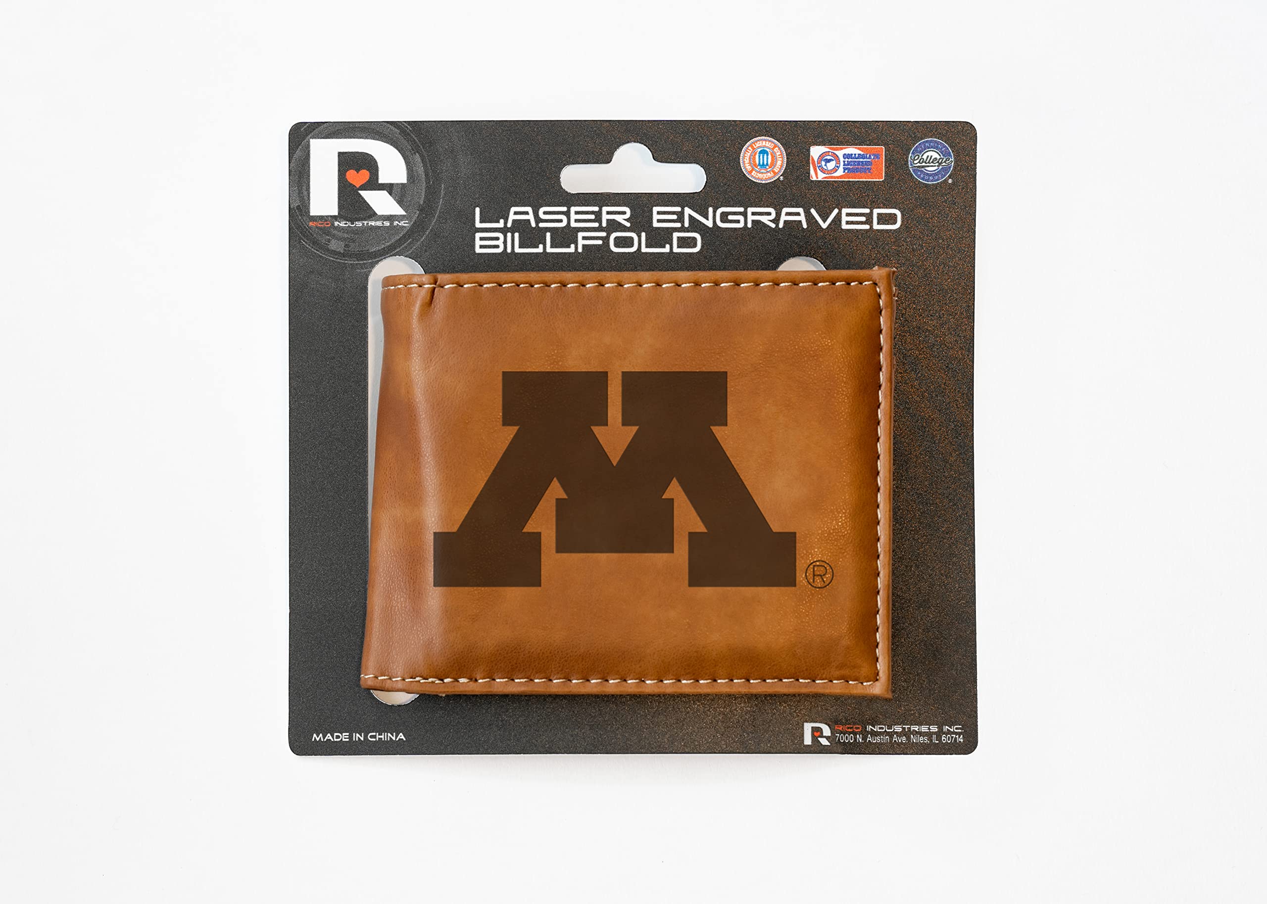 NCAA Laser Engraved Slim Billfold Wallet - Genuine Leather College Sports Gift for Men - Perfect for Game Day & Everyday Carry