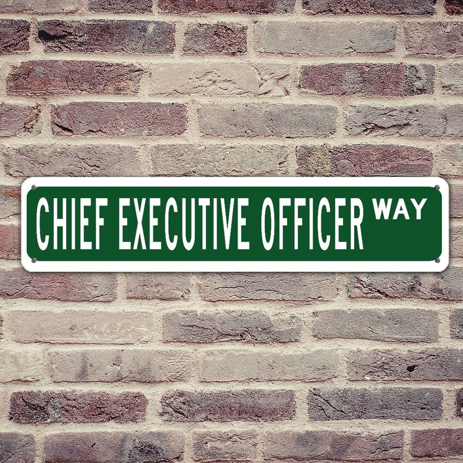 Funny Green Chief Executive Officer Office Career Sign - Custom UV Printed Aluminum Street, Garden, Yard Decor - Fade Resistant for Office, Bedroom, Bathroom, Garage & Wedding - 4x18 Inches - Perfect for Home, Office & Outdoor Spaces