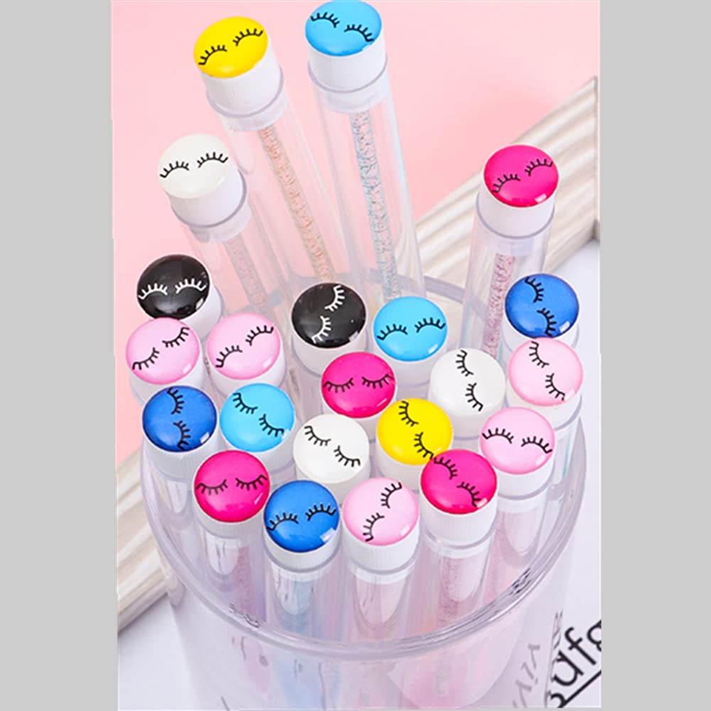 60 Pcs Disposable Pink Diamond Lash Mascara Brushes - Eyelash Spoolie Wands with Sanitary Tubes for Professional Makeup Application, Salon & Home Use