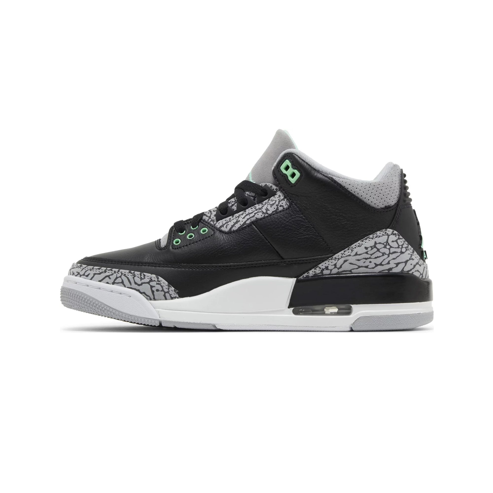 Air Jordan 3 Retro 'Green Glow' Sneakers (2024) - Men's Basketball Shoes for Casual Wear & Street Style