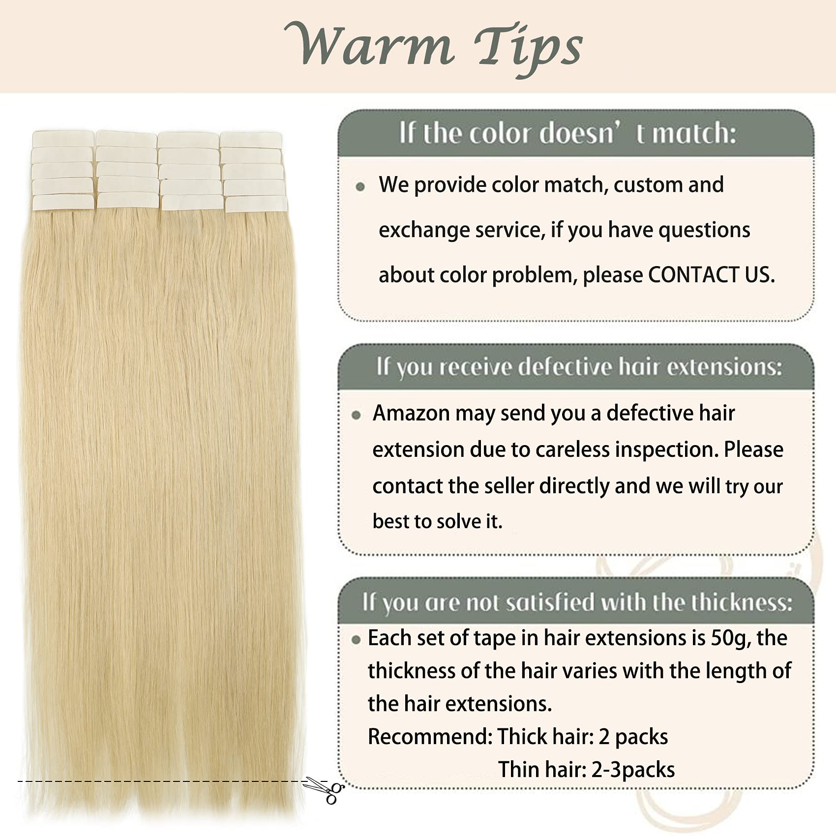 20pcs Platinum Blonde Tape in Hair Extensions 18 Inch - 100% Real Human Hair for Soft & Natural Look | Perfect for Daily Wear, Parties & Special Occasions