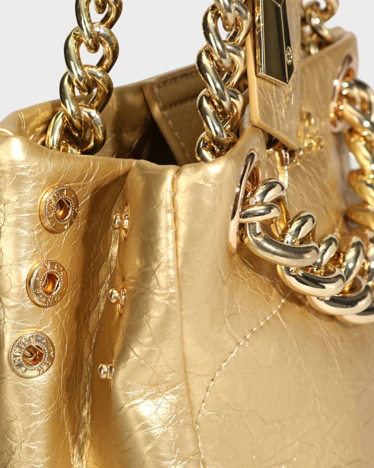 Premium Genuine Leather Mini Tote Bag for Women - Gold Color | Stylish Crossbody Purse for Work, Travel & Everyday Use