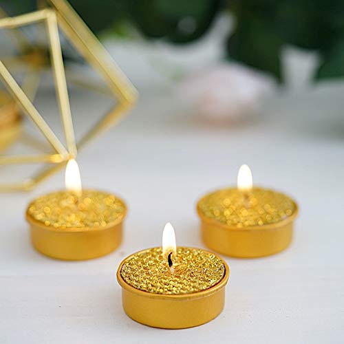BalsaCircle 9 Metallic Gold Unscented Tealight Candles - Premium Wedding, Party & Home Decorations - Perfect for Centerpieces, Romantic Dinners & Holiday Celebrations