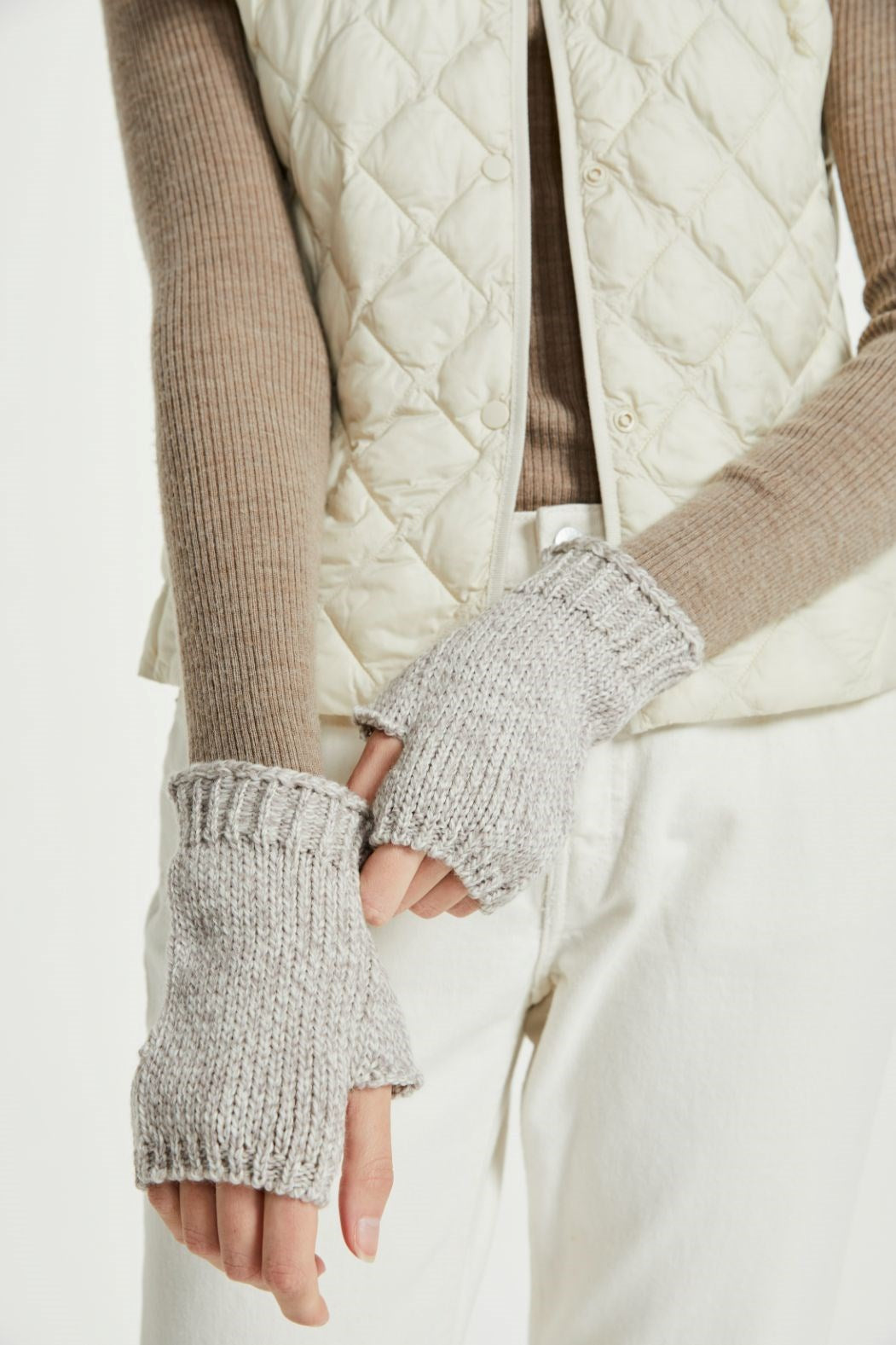 Aran Fingerless Gloves for Women & Men - Warm Knitted Wool Gloves for Typing, Driving & Outdoor Activities