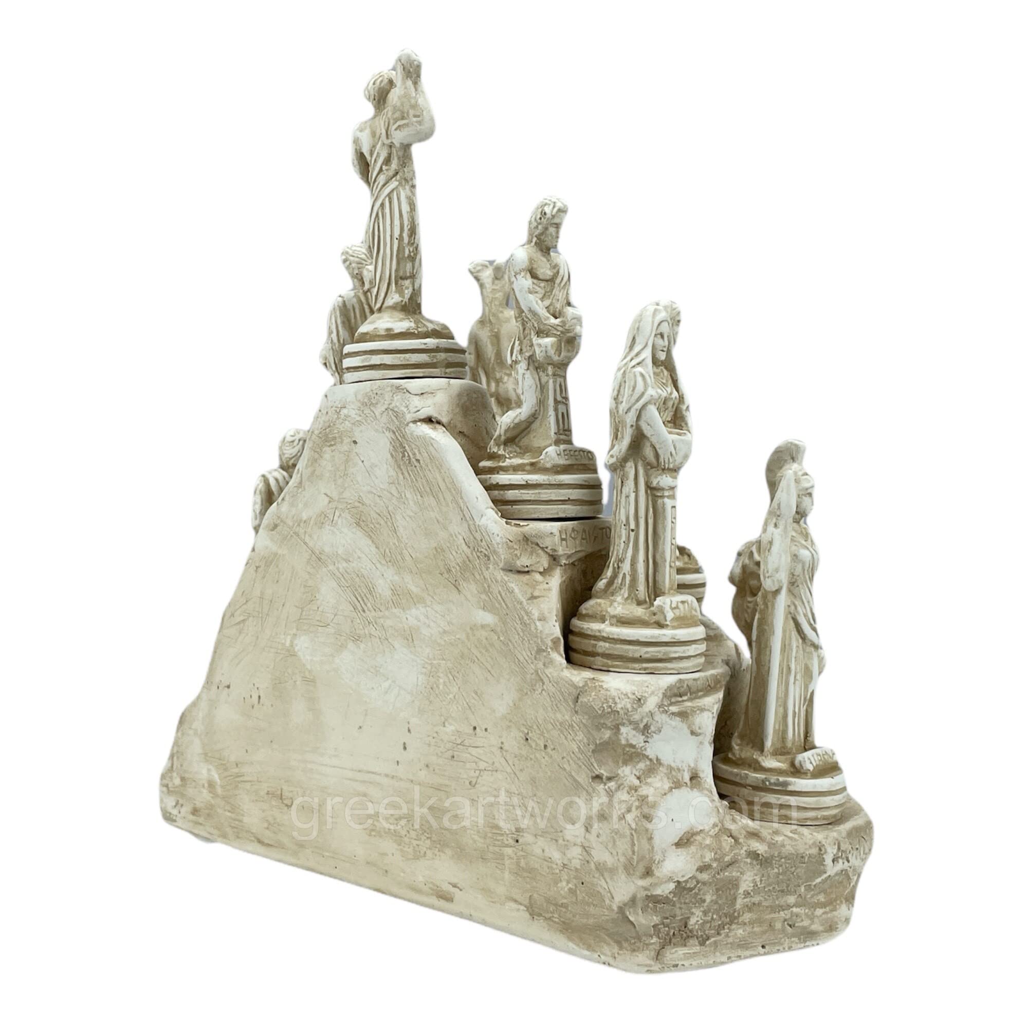 12 Greek Olympian Gods Miniature Statue Set - Handcrafted Cast Stone Figures for Home Decor, Mythology Lovers & Collectors | Perfect for Bookshelf, Office Desk & Gift Giving