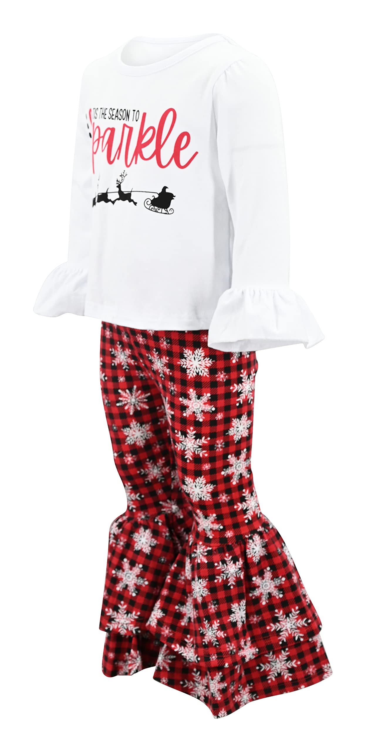 Girls 2-Piece Bell Bottom Outfit - Toddler Clothes Set for Playtime
