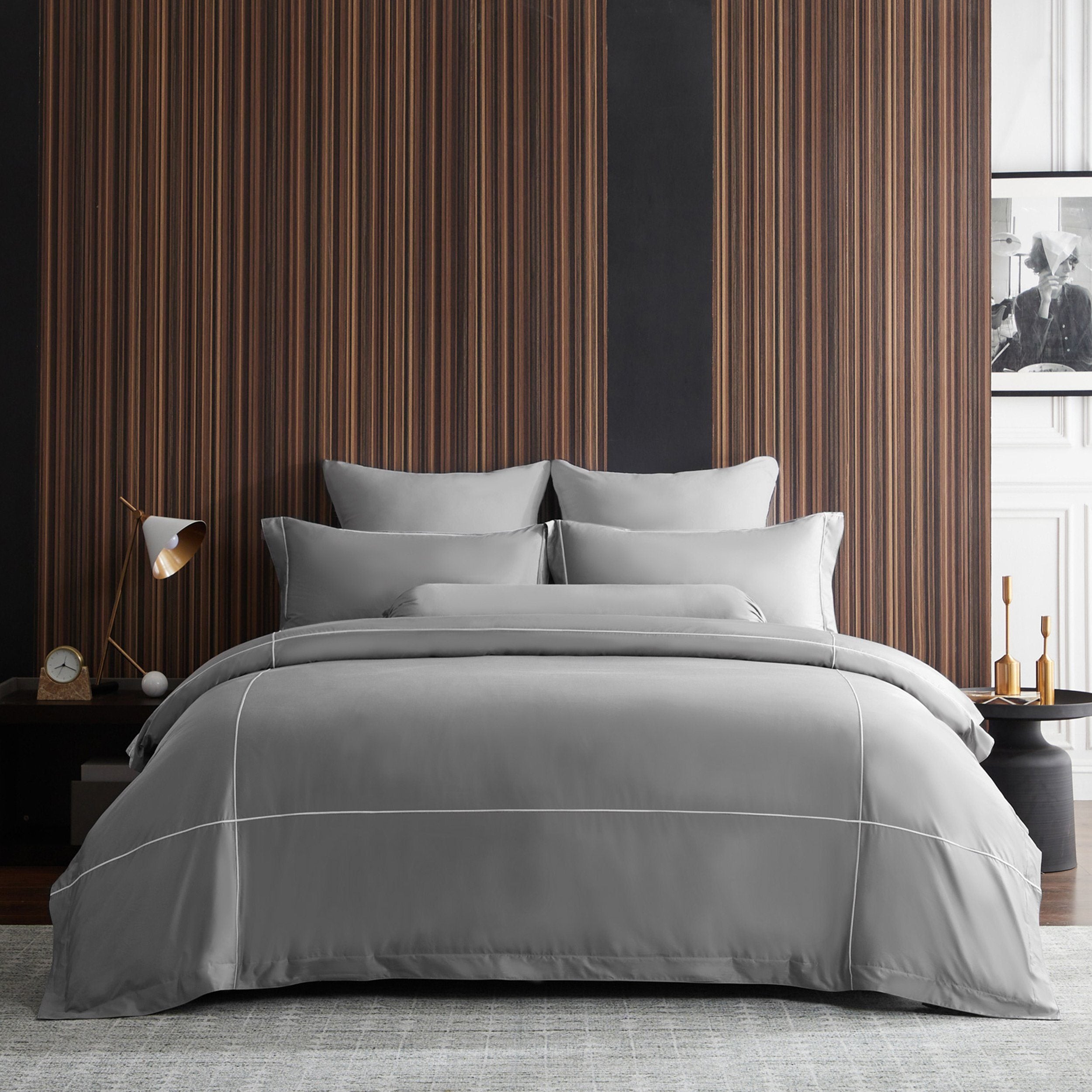 Premium Hotelier Prestigio™ Lloyd 100% Cotton Fitted Sheet Set with White Cross Border - Luxury Bedding for Hotels, Guest Rooms & Upscale Home Decor