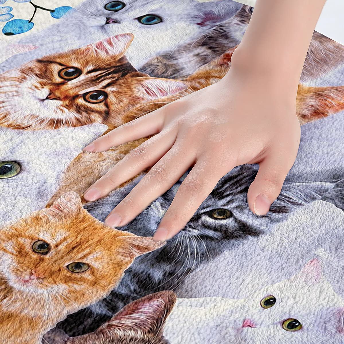 Non-Slip Cat Bath Mat - Super Soft Microfiber Fleece Bathroom Rug for Pet Lovers (20