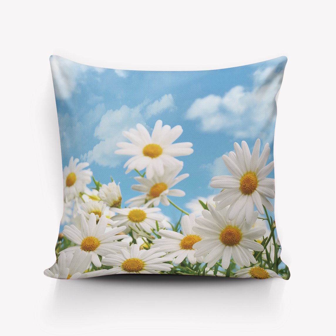 **Soft Square Pillowcases 26x26 Inch - Cute Small Daisy Sky Design, Cotton Linen Throw Pillow Covers for Couch, Bed, Chair - Home Decorative Cushion Cover by SUN-Shine | Perfect for Living Room, Bedroom & Nursery Decor**