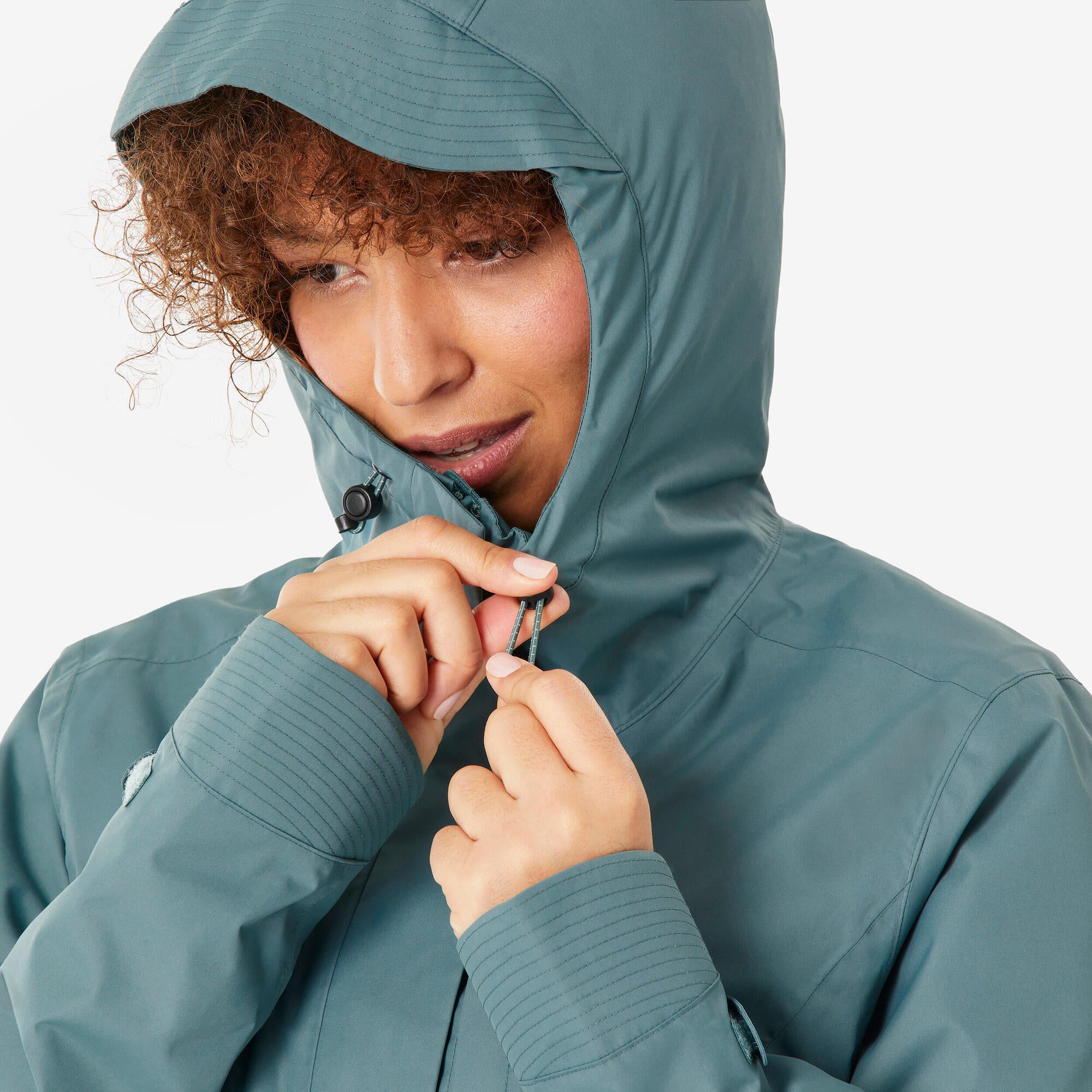Quechua Women’s NH500 Waterproof Hiking Rain Jacket - Lightweight Windproof Outdoor Jacket for Hiking, Camping & Travel - Perfect for Rainy Day Adventures