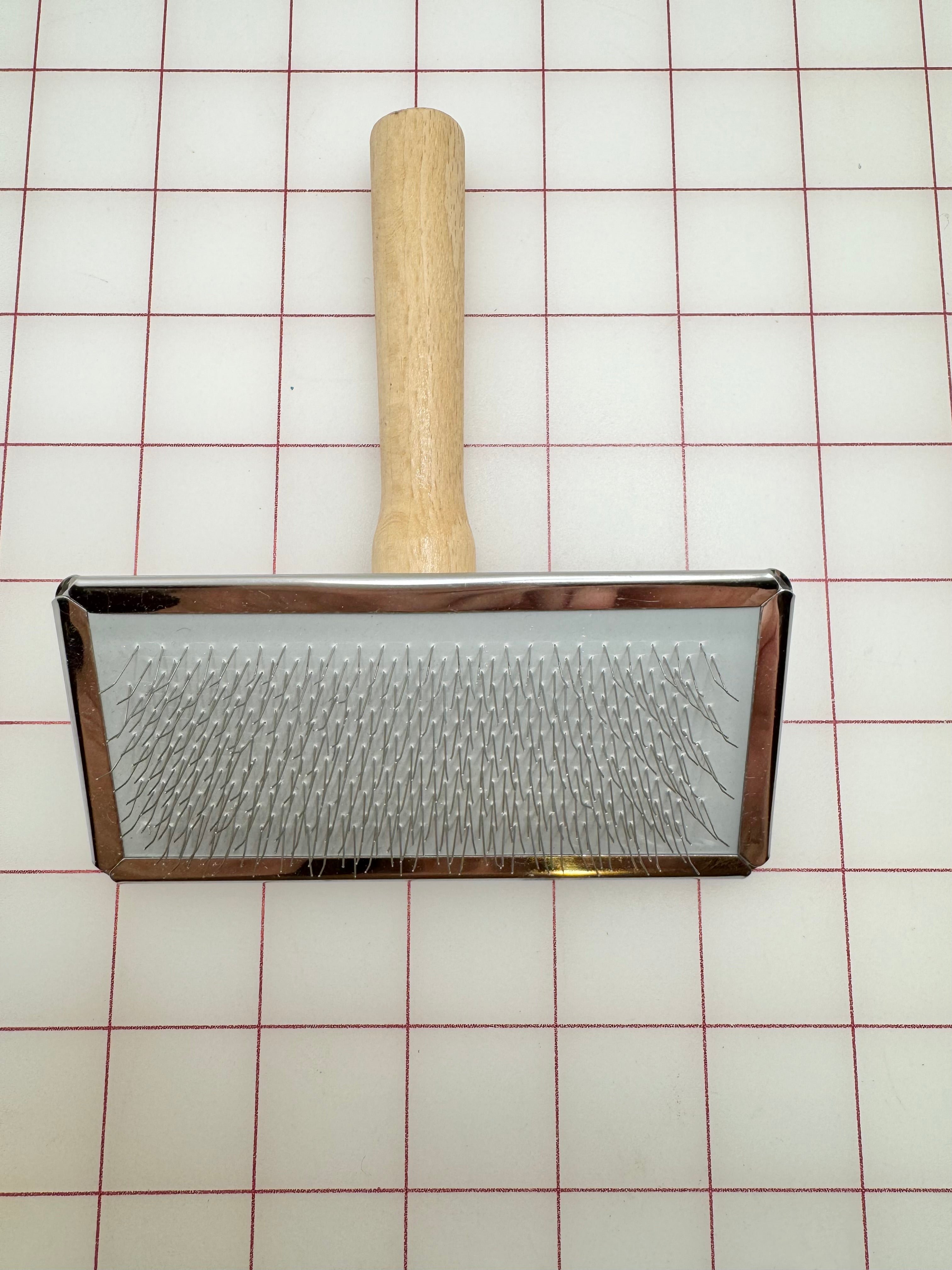 Premium Carding Brush for Wool & Fabrics - Handmade Fiber Prep Tool for Spinning, Felting & DIY Craft Projects