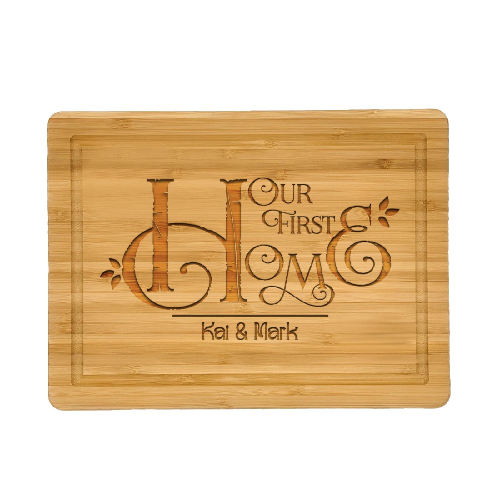 Custom Laser Engraved Cutting Board - Personalized Housewarming Gift for New Homeowners & Newlyweds | First Home Present, Wedding Gift Idea | Perfect for Kitchen Decor & Entertaining
