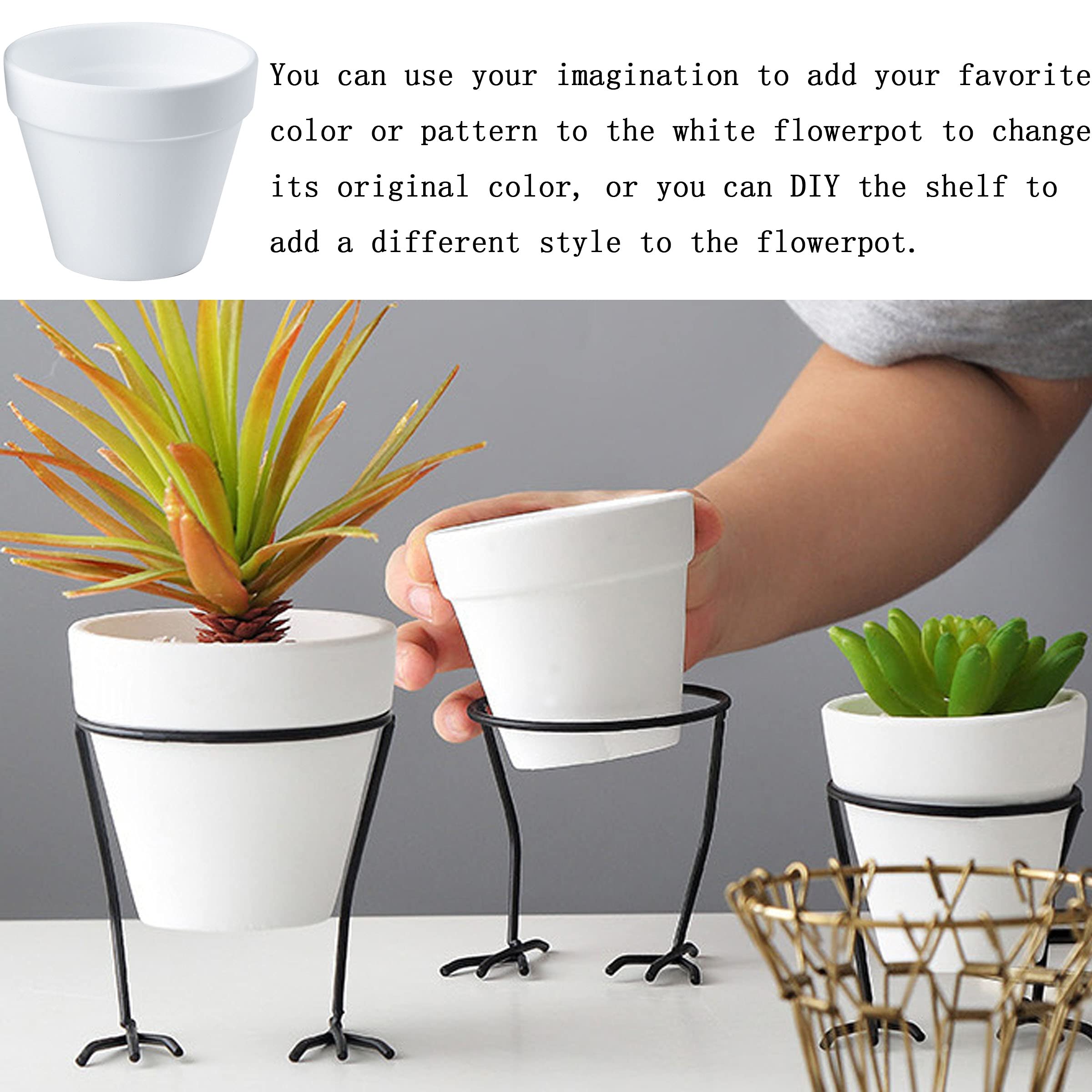 3-Inch Mini Terracotta Flower Pots with Drainage Holes - White Ceramic Planters for Indoor Plants, Succulents, Herbs & Flowers (Plants Not Included) - Perfect for Windowsills, Office Desks & Home Decor (Pack of 40)