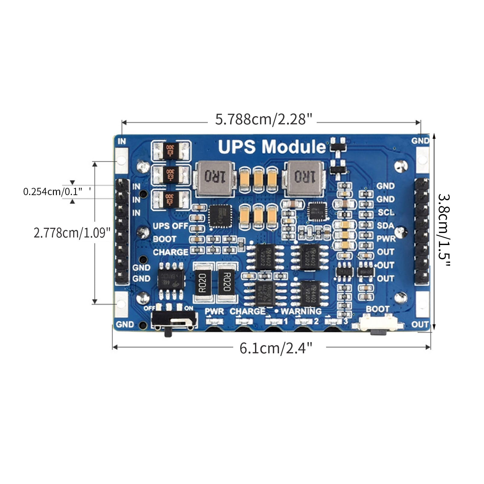 GMBYLBY CM4 UPS Mobile Power Module - 5V2.5A Uninterruptible Power Supply Expansion Board for Raspberry Pi - Backup Battery & Power Protection for IoT Projects, Home Automation & DIY Electronics