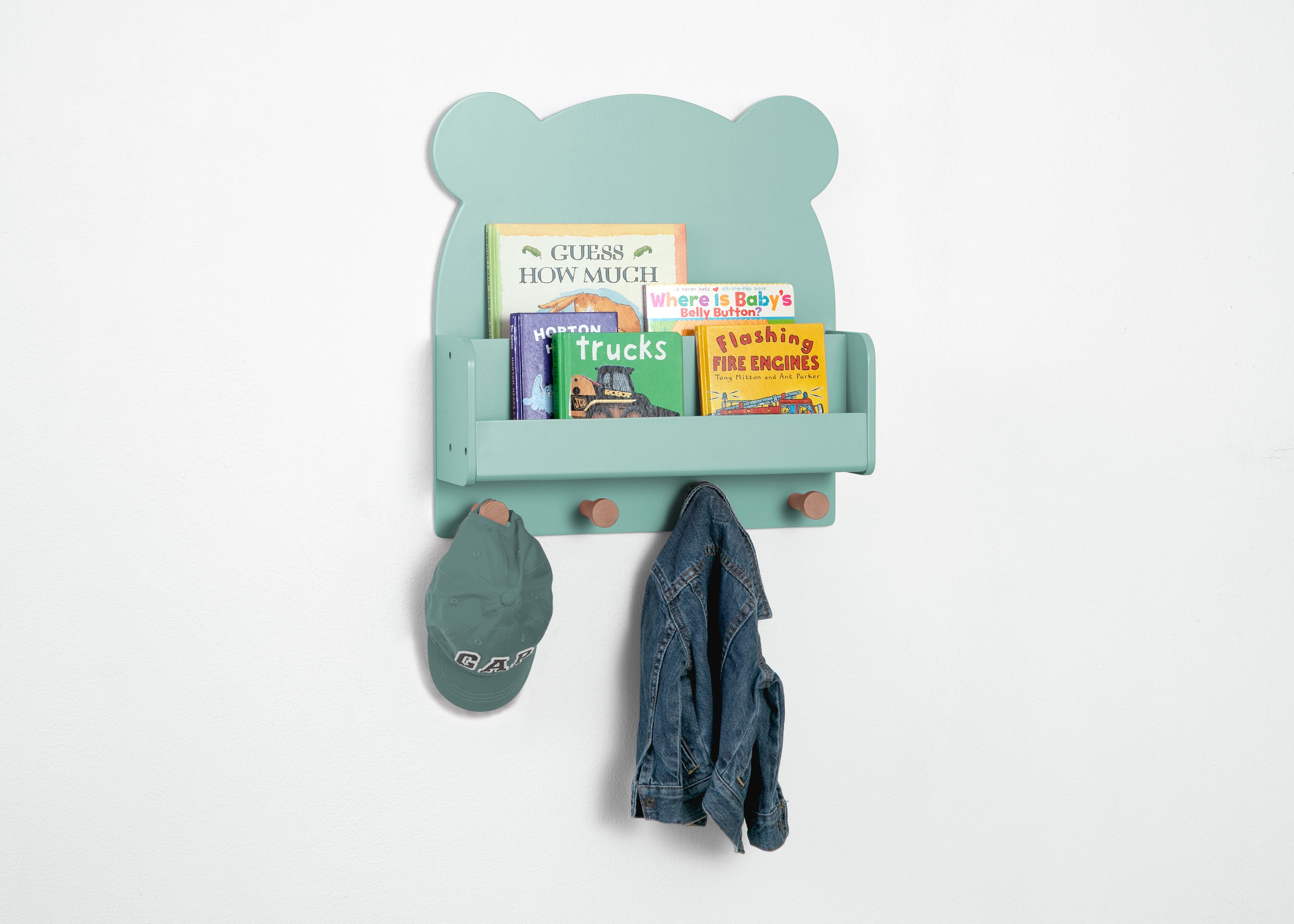Brannan Bear Wall Shelf with 4 Hooks - Rustic Wooden Floating Shelf for Entryway, Bathroom & Bedroom Organization - Perfect for Hanging Coats, Towels & Decor