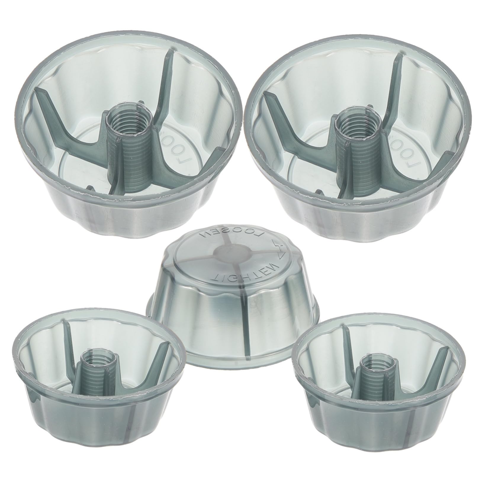 5-Pack Plastic Floor Fan Blade Nut Covers - 4.5x4.5cm Light Grey Replacement Parts for Fan Maintenance & Repair - Perfect for Home, Office, and Workshop Cooling Systems