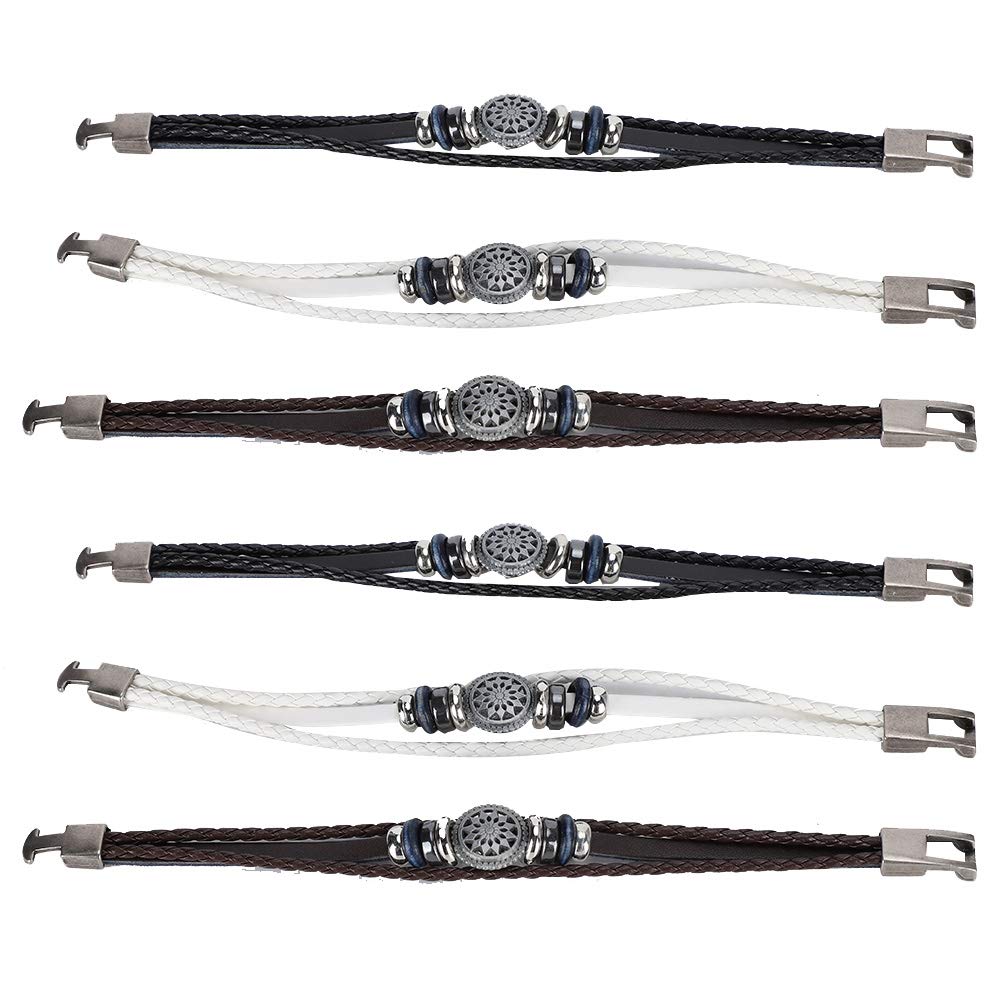 Punk Retro Leather Bracelet Set - 6Pcs Split Leather Wristbands for Men & Women | Vintage Boho Style Jewelry for Daily Wear, Casual Outfits & Matching Accessories | Perfect for Concerts, Parties & Fashion Statements
