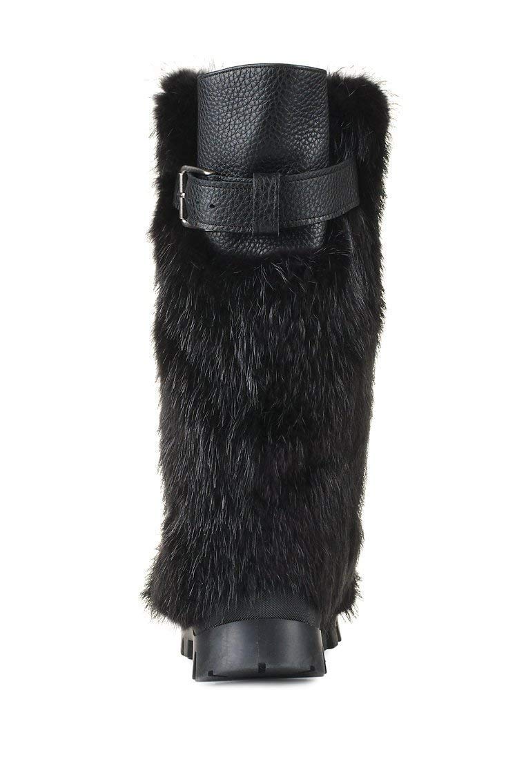 Premium Men's Black Beaver Fur Boots - Warm Mukluk Viking Yeti Snow Boots for Extreme Winter | Waterproof Eskimo Boots for Arctic Adventures, Ice Fishing & Snowshoeing