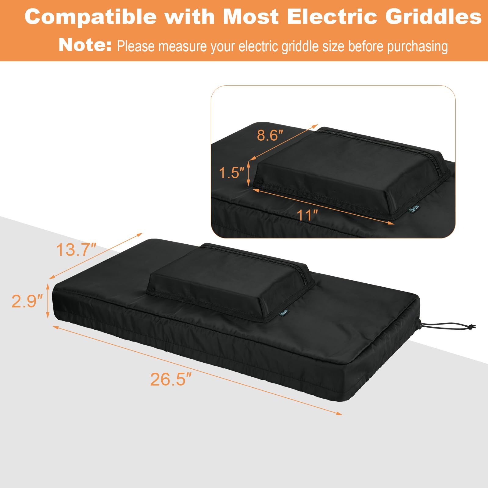 Presto Electric Griddle Cover - Dustproof & Antistatic Protector for Most Griddles | Durable Protective Case | Perfect for Kitchen Storage & Outdoor Camping (Cover Only)