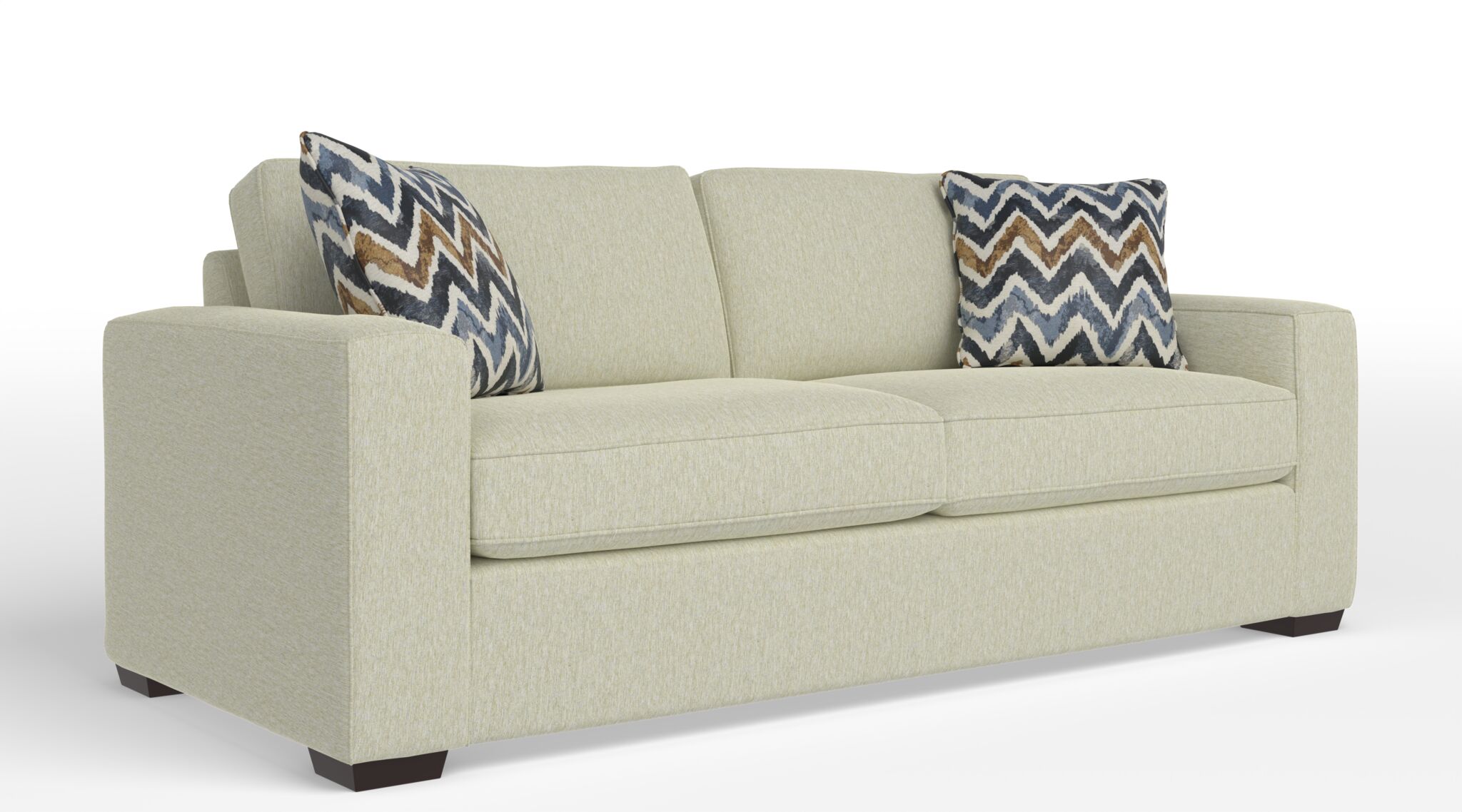 Celeste Sofa - Cabana Wheat Fabric Upholstered Modern Living Room Couch for Home, Office, and Lounge Comfort