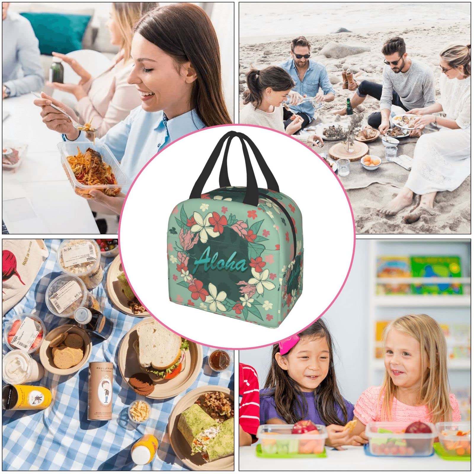 Stylish Insulated Lunch Box for Women & Men - Reusable Thermal Lunch Bag for Office, Camping, Hiking, Picnic, Beach & Travel - Keep Meals Fresh Anywhere