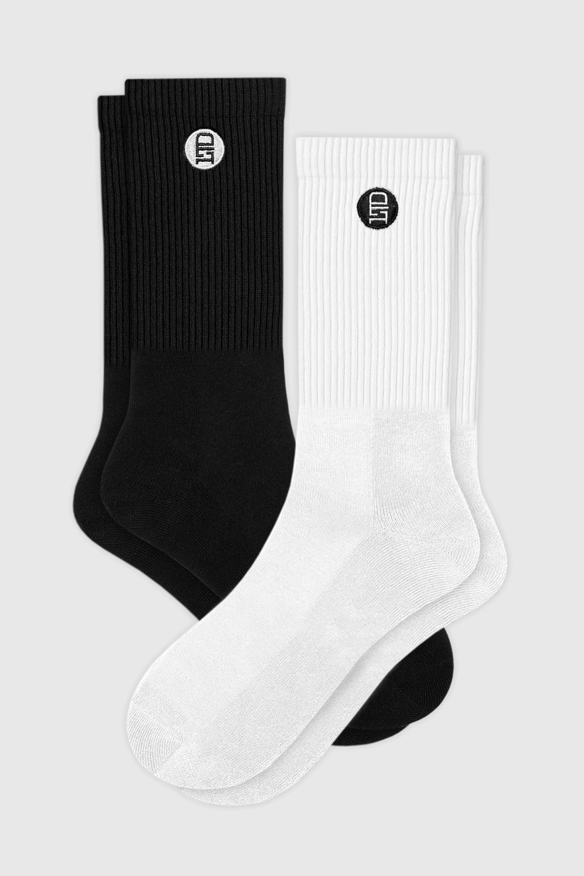 Mid Calf Socks 2 Pack - Comfortable Cotton Crew Socks for Men & Women - Perfect for Running, Hiking & Everyday Wear