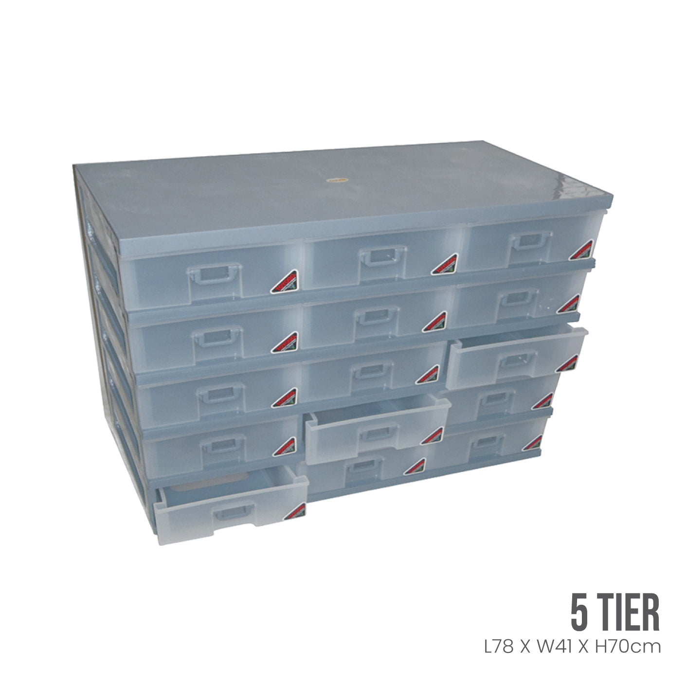5-Tier 15-Compartment Plastic Storage Drawer Organizer - Space Saving Solution for Home, Office & Craft Room Organization