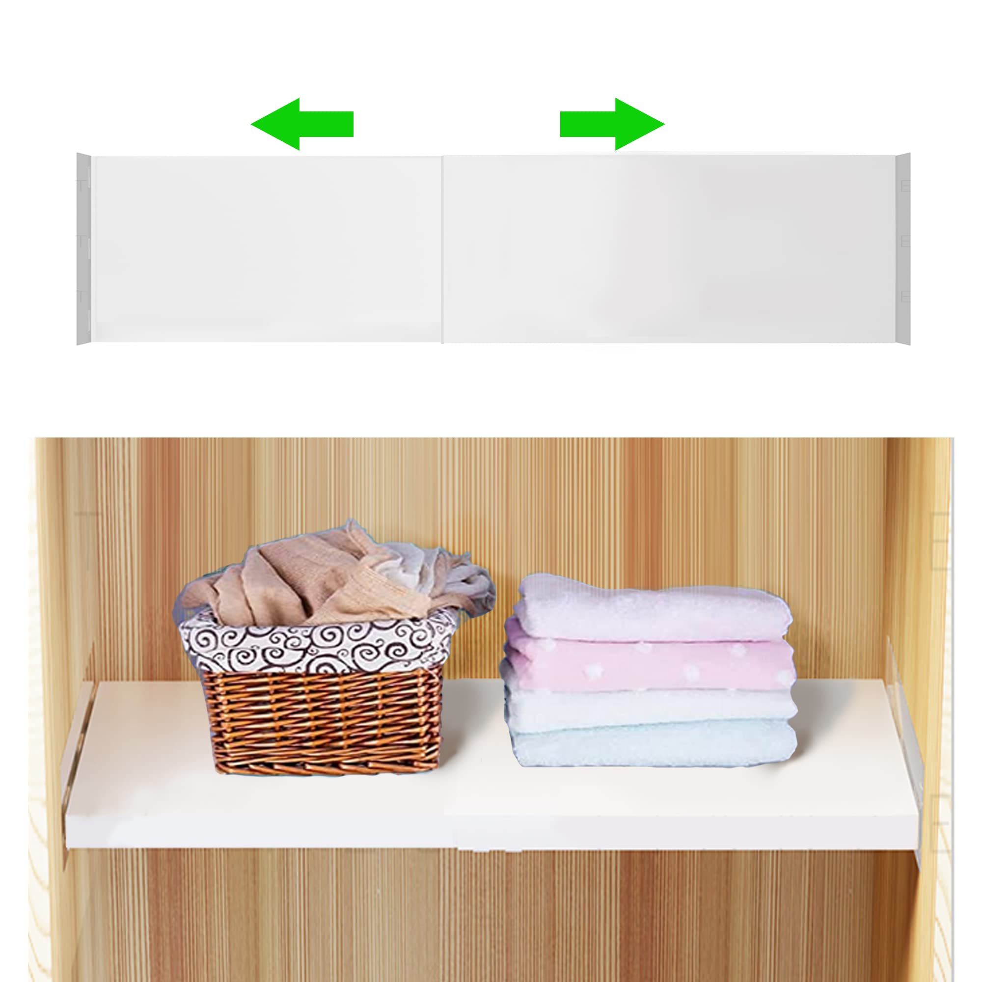 Adjustable Closet Organizer Shelf - Expandable Storage Shelving System for Wardrobe, Kitchen, Bathroom & Under Sink (17-31.5