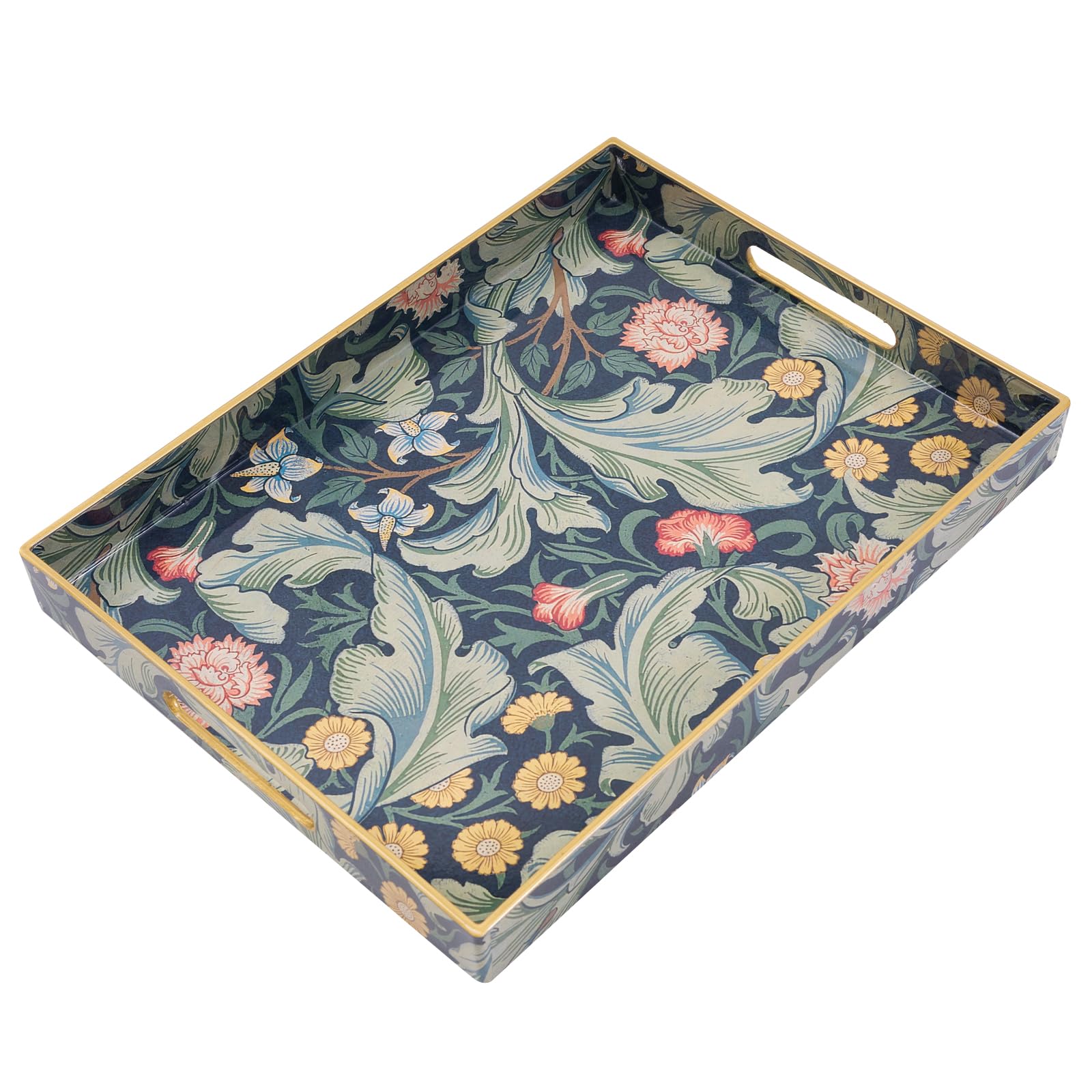 Modern Large Coffee Table Tray with Handles - Stylish Serving Tray for Ottoman & Living Room - Perfect for Entertaining, Organizing Remotes, or Displaying Decor