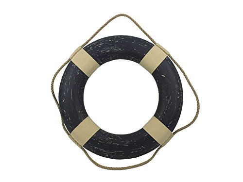 Vintage Blue Decorative Lifering 20 Inch - Nautical Life Ring for Beach Themed Bedroom Decor, Wall Hanging & Coastal Home Accessories - Perfect for Seaside, Poolside, and Marine-Inspired Interior Design