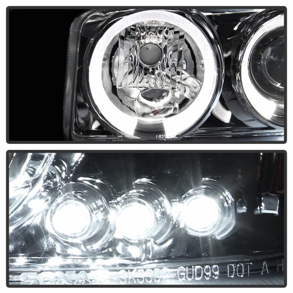 2007 GMC Sierra 1500/3500 Classic LED Projector Headlights Pair - Chrome Housing, High Performance Lighting | Perfect for Night Driving & Off-Road Adventures | Spyder Auto Part #5009364