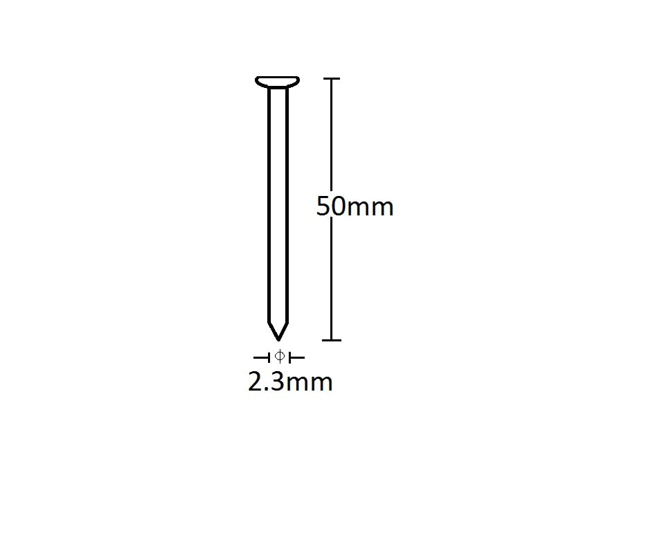 Pro-PAC 2.3x50mm Coil Nails - 1200 Count Smooth Shank Galvanized Framing Nails for Pneumatic Nail Guns - Perfect for Roofing, Fencing, and Woodworking Projects