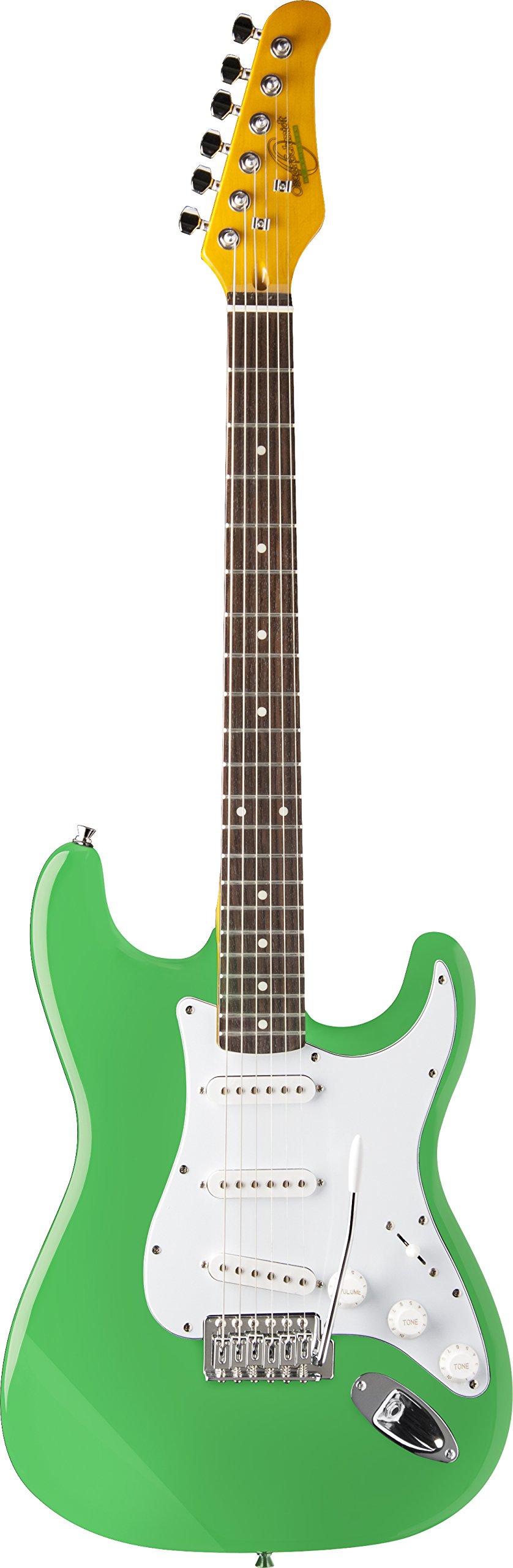 Oscar Schmidt OS-300-SFG-A 6 String Double Cutaway Electric Guitar with SSS Pickups - Surf Green Finish, Right-Handed | Perfect for Beginners, Live Performances & Studio Recording
