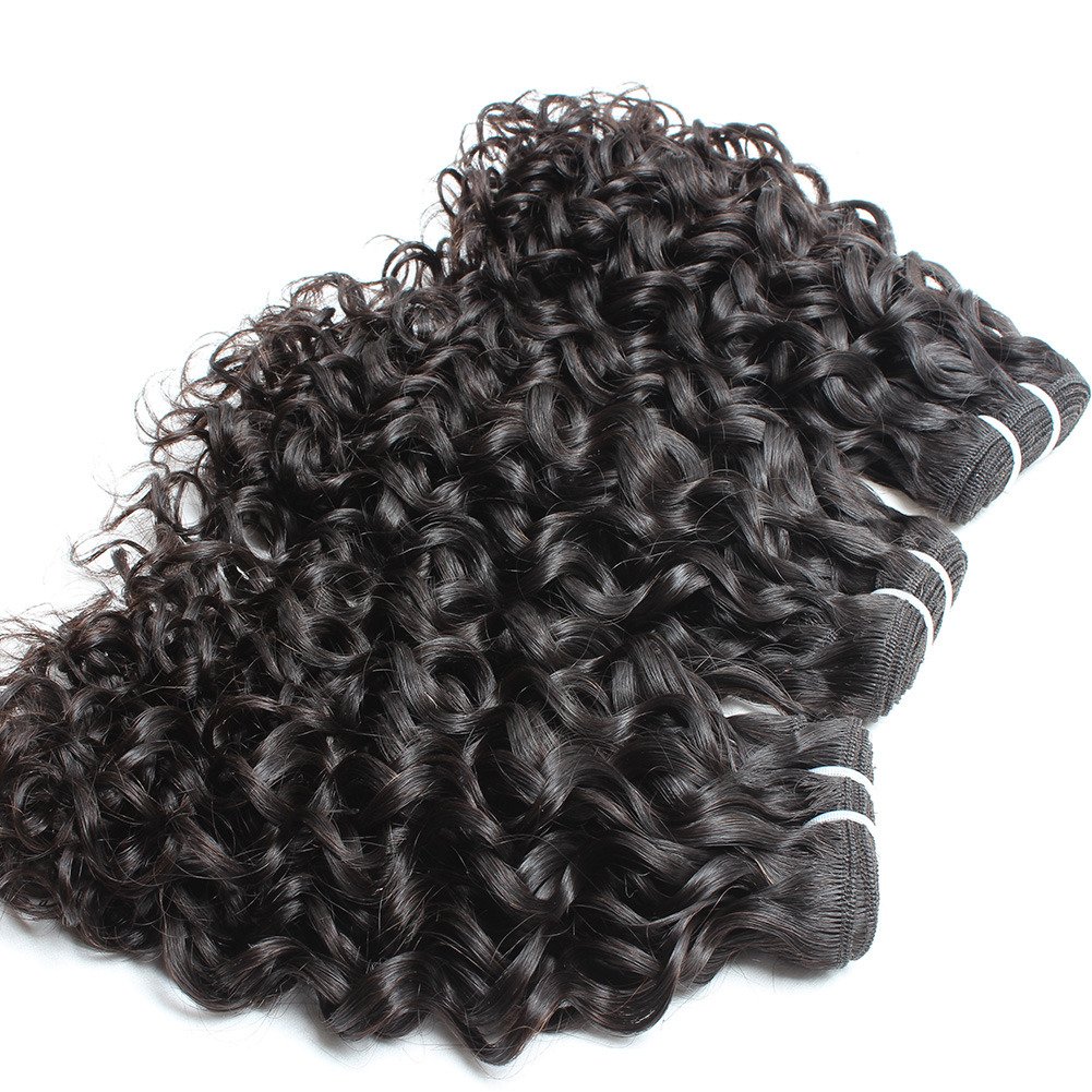 6A Grade Brazilian Virgin Hair Bundles - 3 Pack Water Wave Human Hair Weave (14